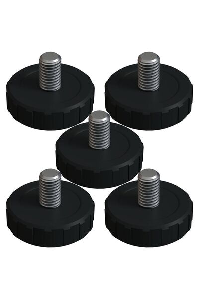 Adem Koç Diametru 33 mm Șurub de reglare a bazei de prindere Picior de ridicare moletat M8 x 12 mm (5 buc)