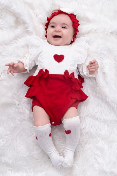 Cherub Baby Lottie Romper Body - Bodysuit Dress with Hearts and Socks