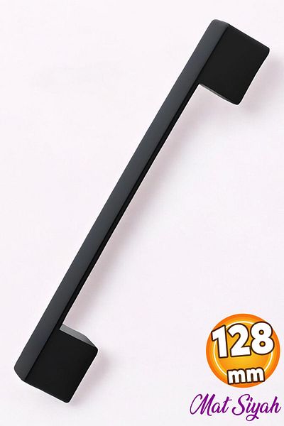 Badem10 Mobilier negru - 128MM Laciness Straight, sertar și mâner metalic pentru dulap