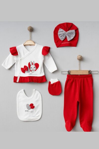 Cherub Baby قلب أرنب 100% قطن لحديثي الولادة 5 قطع إصدار المستشفى