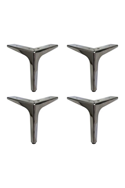 Adem Koç 15 cm Elegance Luxury Metal Furniture Sofa Base Leg Silver (4 Pieces)