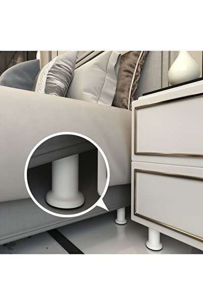 Adem Koç Furniture Base Leg 15 cm White M8 Fine Thread