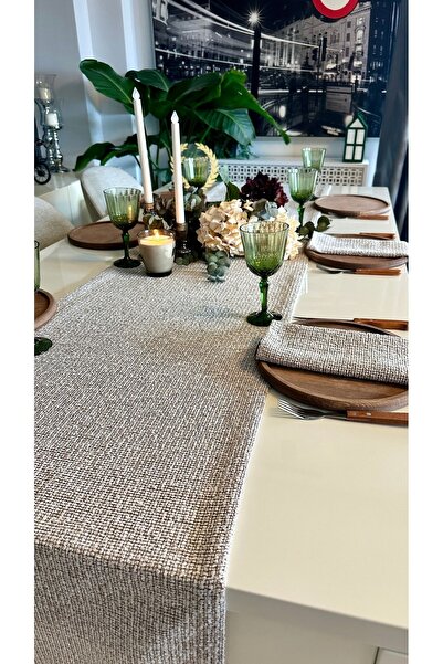 Decamor home Bohemian Knit Beige Runner Stain Resistant Care Free Runner
