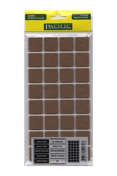 PACIFIC Adhesive Felt Pc6025 Br 25 X 25 Mm Brown
