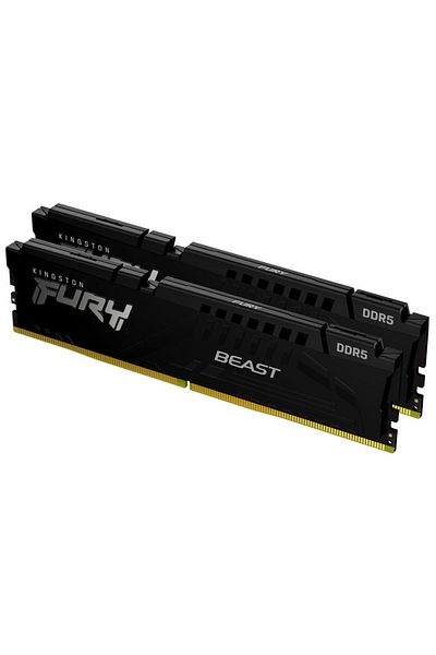 Kingston 64 جيجابايت (2X 32 جيجابايت) DDR5 5200 ميجا هرتز CL40 مجموعة مزدوجة من ذاكرة وصول عشوائي للكمبيوتر الشخصي FURY BEAST KF552C40BBK2-64