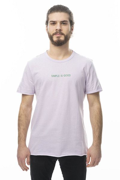 Mood Lab Ανδρικό μπλουζάκι Basic Slogan με στάμπα λιλά