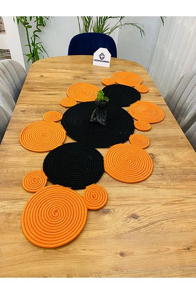ModaCardin Față de masă model Daisy în stil boem - iută și răchită, 40X110 CM Husă pentru masă de cafea
