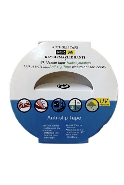 Adem Koç Norşin Kaydırmaz Merdiven Bandı Siyah Genişlik: 25 Mm Uzunluk 5 Metre
