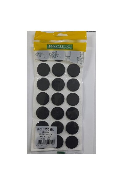 PACIFIC Yuvarlak Yapışkanlı Sandalye Koltuk Mobilya Ayak Keçesi Felt 30 Mm Siyah