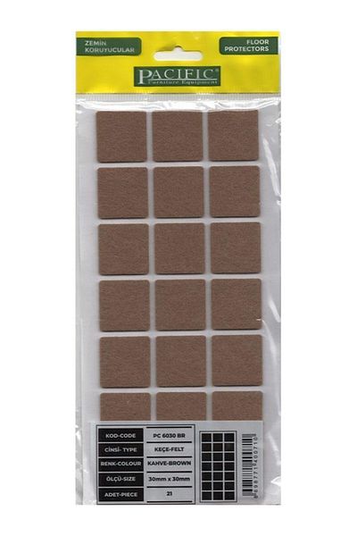 PACIFIC Adhesive Felt Pc6030 Br 30 X 30 Mm Brown