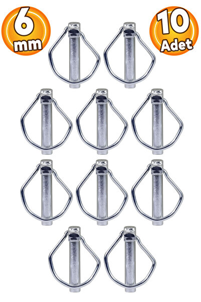 Badem10 6 Mm Traktör Pimi Yaylı Pim Kaliteli Çelik (10 ADET)