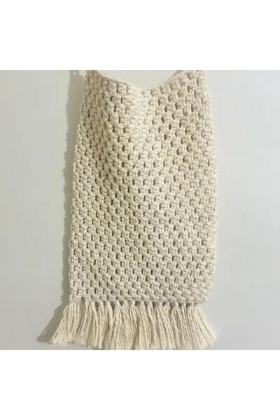 Uretti Nuray 6496 Бежева сумка з макроме - з китицями