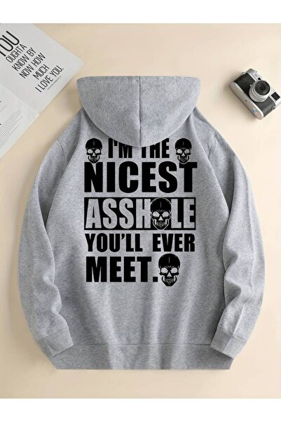 NoVibe Χειμερινό φούτερ Unisex Oversize - Skull Printed, 3 κλωστές 100% βαμβά...