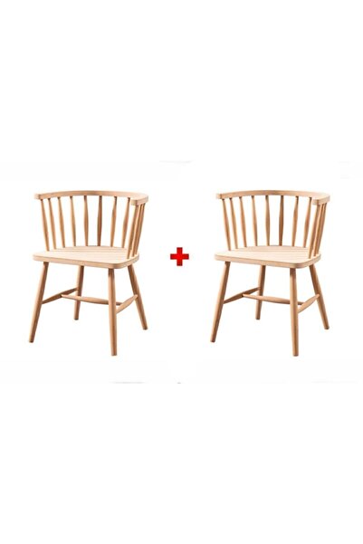 Genel Markalar Omurga Sandalye 2 Li Ahşap 1+1 Mutfak Cafe Restorant Sandalyesi