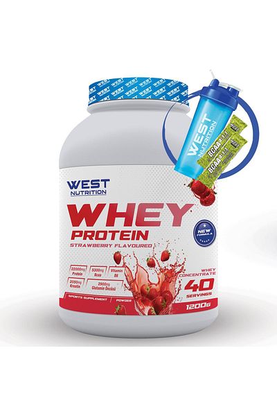 West Nutrition 1200 grams Strawberry Aroma Powder - 40 Serving Whey Protein