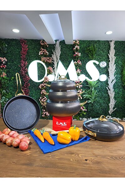 OMS KURE - 3024 - 9 Parça - Bio Granit - Pfoa ve Ptfe Free - Tencere, Tava, Ç...