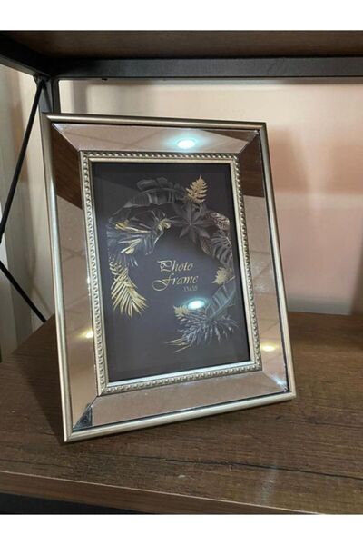 BELLARTE Aynalı Çerçeve, Gümüş Aynalı Fotoğraf Çerçevesi, Cam Çerçeve 15x21cm