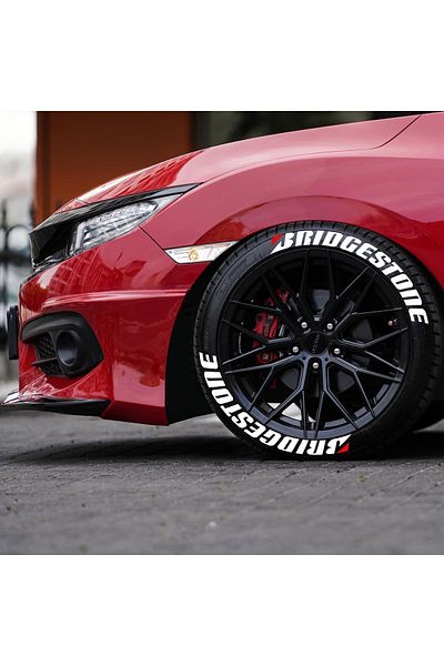 komauto Bridgestone 3D Tire Lettering - 2.5 cm 4 Pieces Motorcycle and Car Sticker