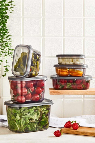 Ne Dilersen مجموعة من 6 صناديق تخزين فواكه شفافة للإفطار - كولوني للبقوليات و...