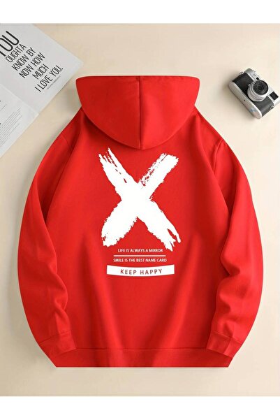 NoVibe X Printed Unisex Oversize βαμβακερό φούτερ με κουκούλα - Χειμερινό φού...