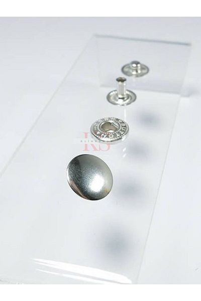Klinkshop 15 Mm Nickel Color Snap Material Package Without Attachment - 50 Pieces - Stainless Brass Coat Snap