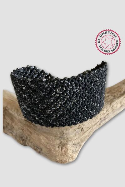 Uretti - Fatma 1959 El Örgüsü  Kadın Abiye Bileklik - Siyah