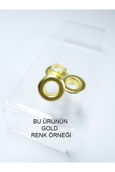 Klinkshop Size 5 Gold Color Eyelets - 8.5 Mm Material Package Without Attachment - 100 Pieces Stainless Brass Eyelets