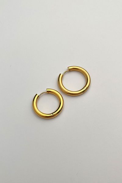 Modex Steel Gold Color Hoop Earrings (2cm)