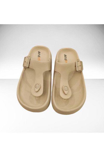 AkınalBella Akınal Bella Women's Buckled Flip Flops Summer Slippers