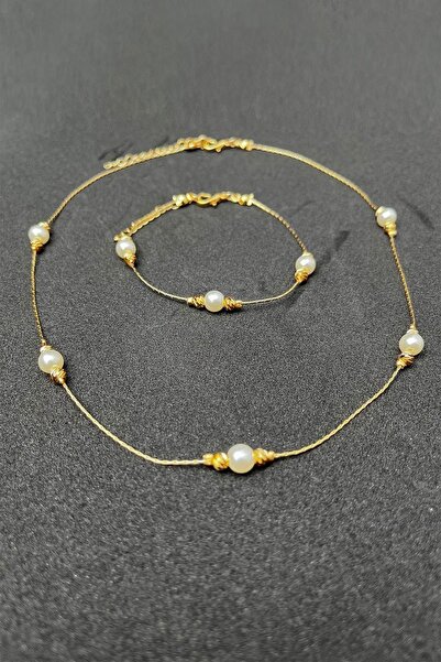 Modex Dorika Thin Chain Necklace & Bracelet Set Gift for Lover