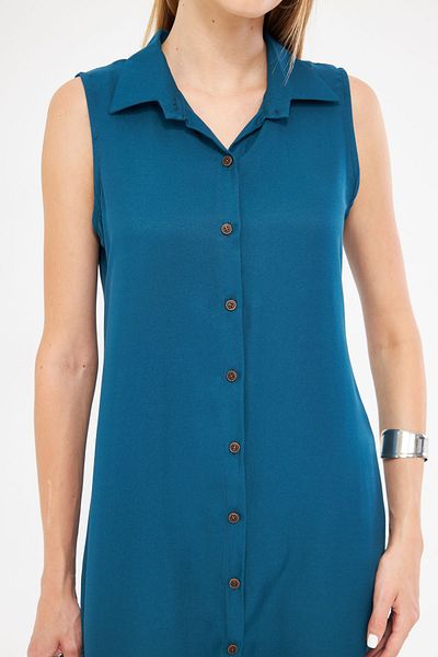 armonika Rochie de damă cu guler uleiat - cu nasturi, ARM-17Y00028
