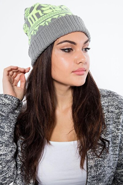 Modex Women's Gray Pompom Beret BR9980