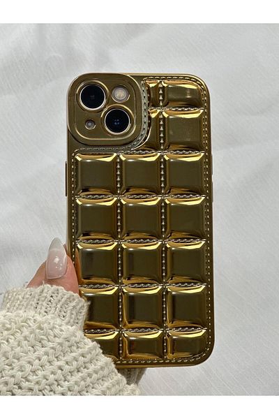 Vip Case حافظة VIVID لامعة متوافقة مع هاتف iPhone 13 مع تفاصيل خياطة منقوشة وألماس