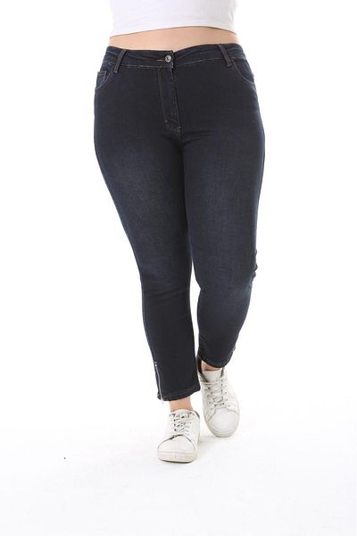 EYLÜL BUTİK Plus Size Zippered Lycra Women's Jeans