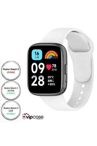 Vip Case سوار سيليكون لساعة Xiaomi Redmi Watch 3 Active الذكية - متوافق مع Watch 3 Lite