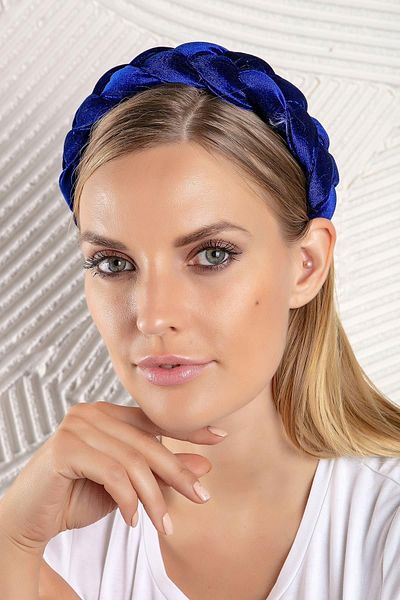 Modex Navy Blue Velvet Patterned Crown