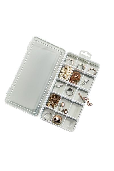 HOMİNG 15 Compartment Mini Jewelry Box Organizer Transparent Organ-2021