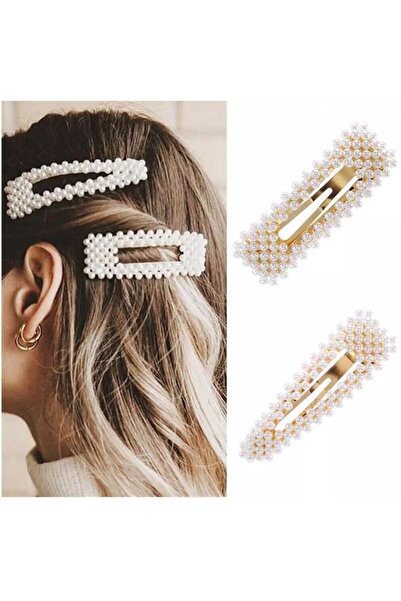 Monalisa Kadın 2'li Model Incili Çit Çit Toka Seti