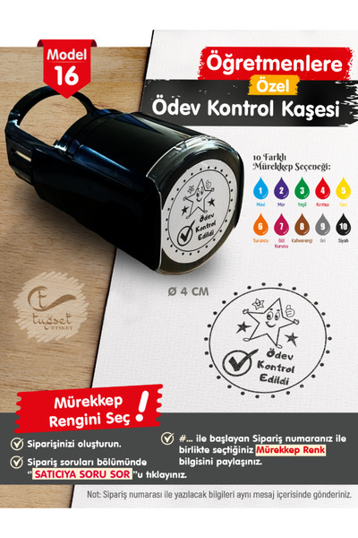 t tuğset etiket Öğretmenlere Özel Ödev Kontrol Kaşesi - Ödev Kontrol Mühürü M...