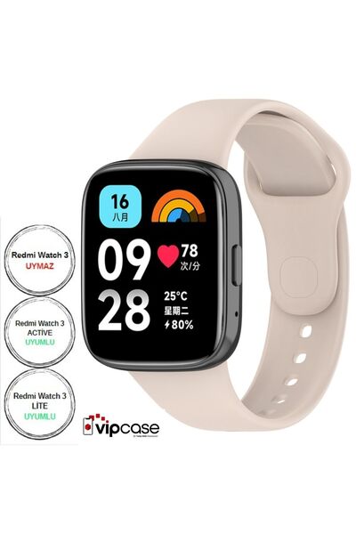 Vip Case سوار سيليكون لساعة Xiaomi Redmi Watch 3 Active الذكية - متوافق مع Watch 3 Lite