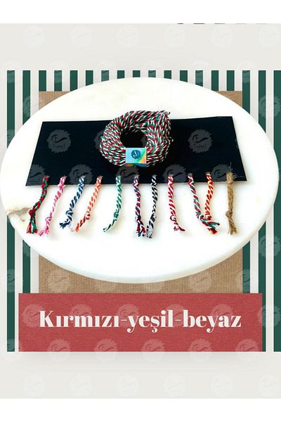 t tuğset etiket Package Lanyard Set Package Lanyard / Binding Lanyard / 3 models 10 ar Meter (Red White - Red Green - Red