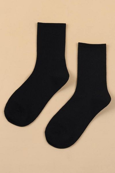 BLACK DEER Тенис чорапи, колежански чорапи, унисекс, 2 броя, черни