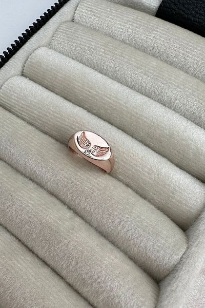 Modex Rose Color Angel Wing Pinky Ring