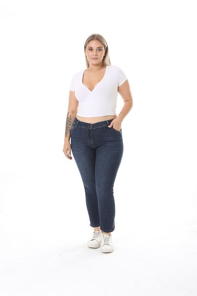 EYLÜL BUTİK Plus Size Zippered Lycra Women's Jeans