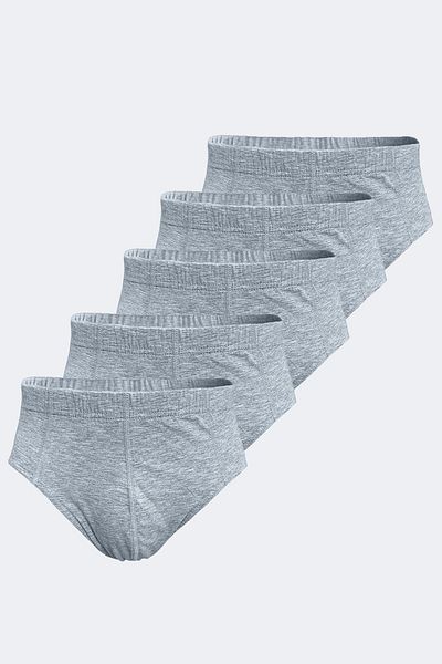 Malabadi Men's Gray Modal Slip Panties 5 Pieces - 5m053
