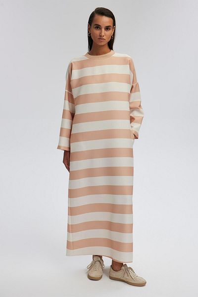 Touché Privé Crêpe-Kleid – Streifendesign