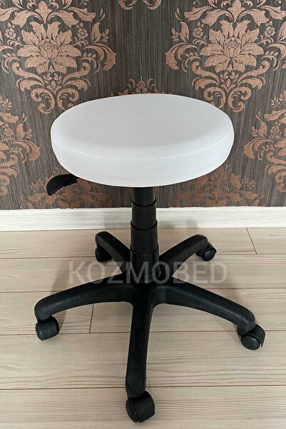 Kozmobed Amortisörlü Sırtsız Uzman Taburesi-Beyaz Renk