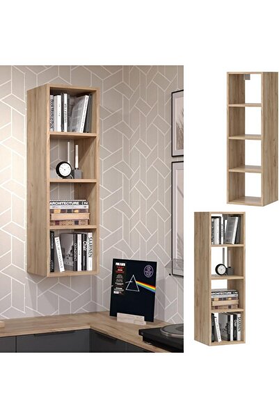 Egecan Mobilya Meşe Kitaplık Duvar Rafı Kitaplık Asma Kitaplık Askıda Kitaplı...