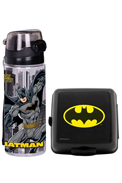 GENC DIJITAL BASKI Batman 500 ml Water Bottle and Lunch Box - With Water Bottle