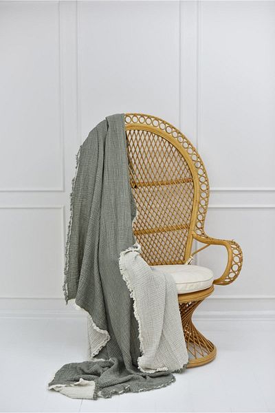 Natural Meet Maya Battal Size Double Sided 100% Cotton Muslin Blanket 230X250 cm